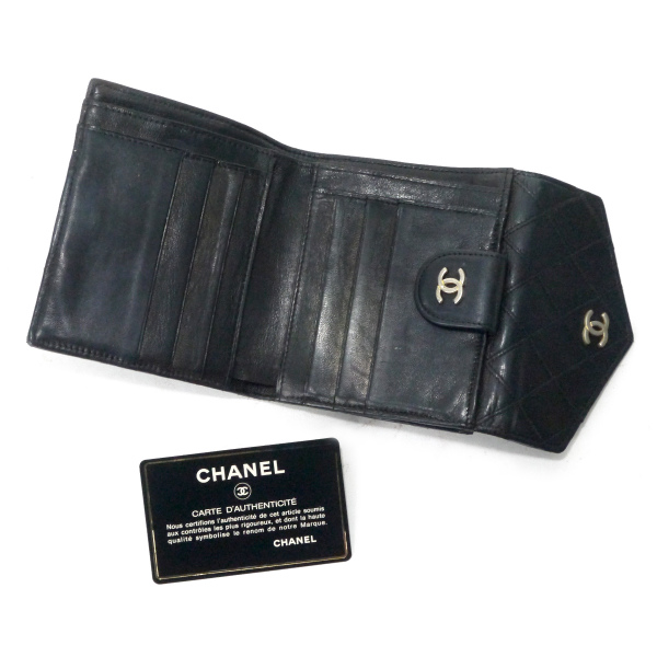 OLD CHANEL ビコローレWホック２つ折り財布（黒） | Vintage Shop Rococo